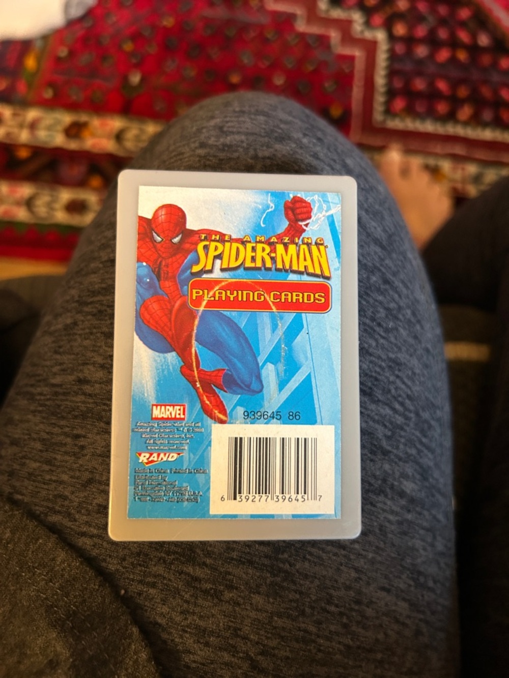 Vintage Marvel Spider-Man Playing Cards - Red & Blue In a Plastic Case Like New